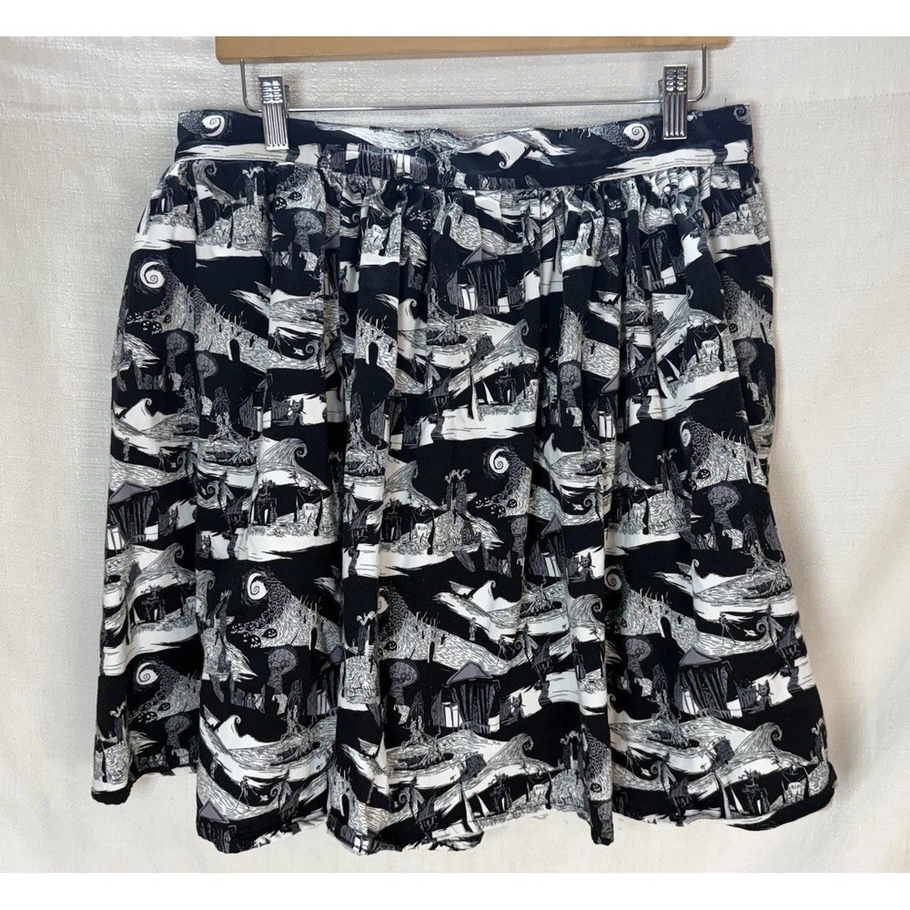 Disney The Nightmare Before Christmas Pleated Skirt Womens XL Black